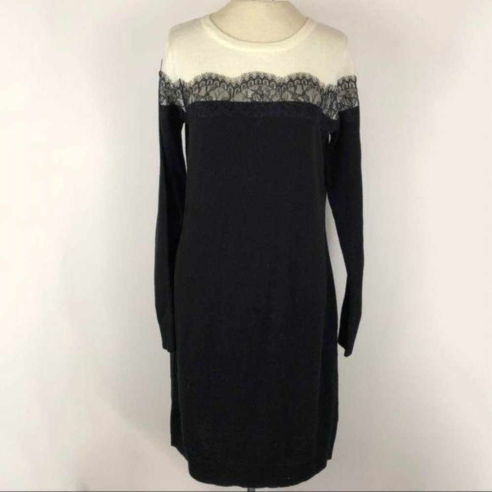 3/$25 Apt. 9 Medium black white sweater dress lace